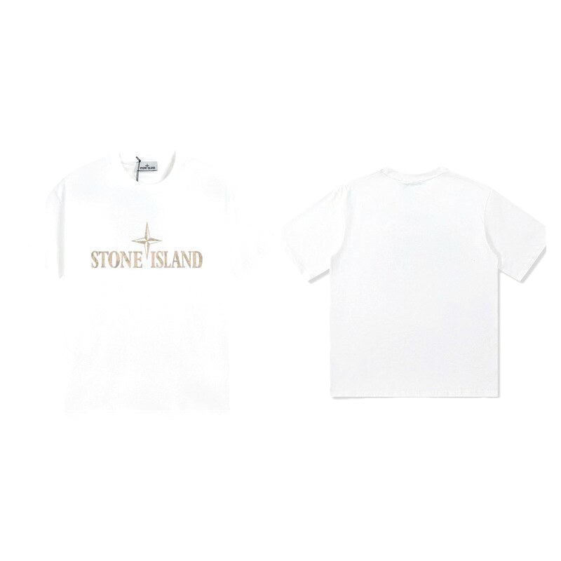 Stone Island Classic Street Style White Short Sleeve T-Shirt