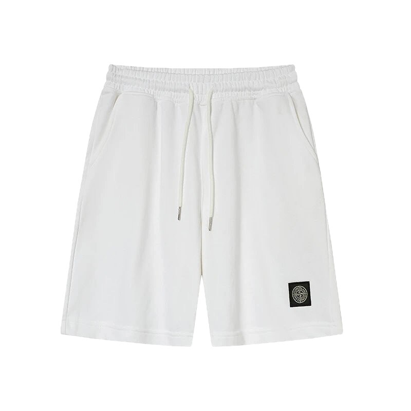 Stone Island Emblem Casual Style White Shorts