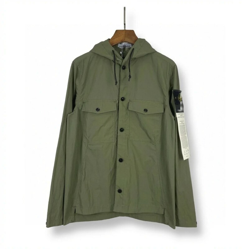Stone Island military green workwear-style coat