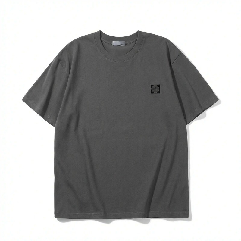 Stone Island minimalist style dark gray T-shirt