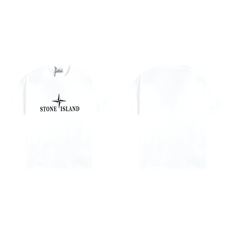Stone Island Printed Street Style White T-Shirt