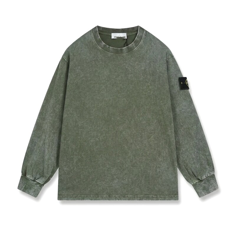 Stone Island retro-style army green sweatshirt