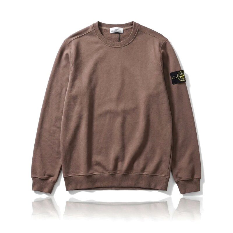 Stone Island Simple Style Coffee-colored Sweatshirt