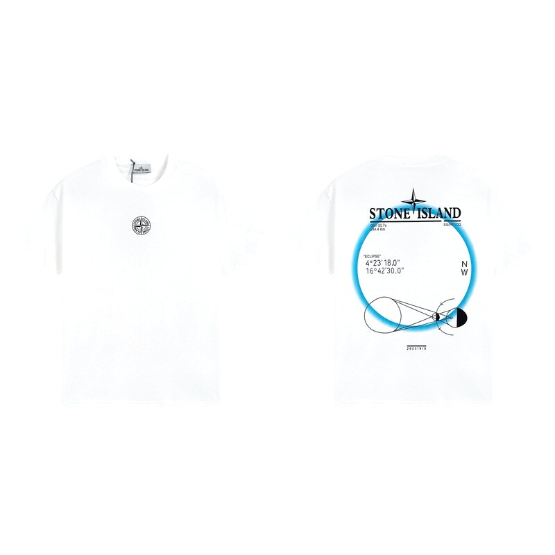 Stone Island Solar Eclipse Street Style White T-Shirt