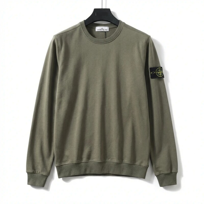 Stone Island trendy brand military green sweatshirt