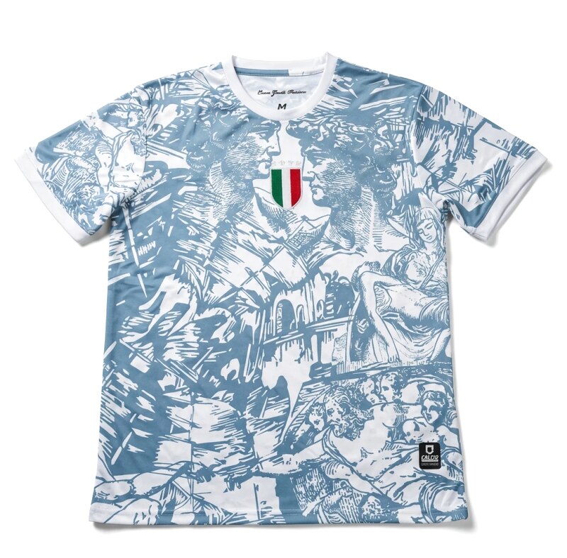 Stussy art style blue and white T-shirt
