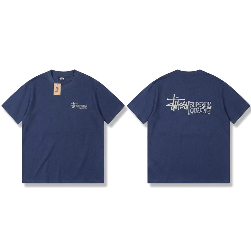 Stussy basic casual dark blue T-shirt