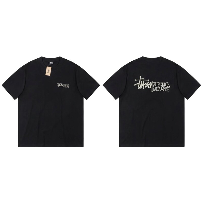 Stussy basic simple style black T-shirt