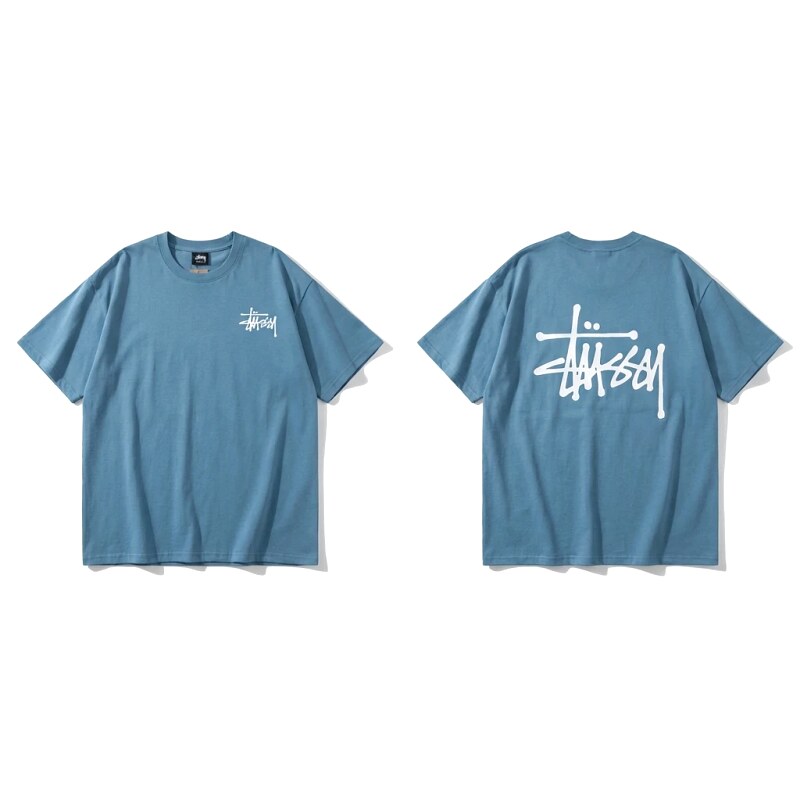 Stussy basic simple style blue T-shirt