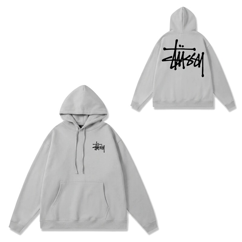 Stussy basic simple style gray hoodie
