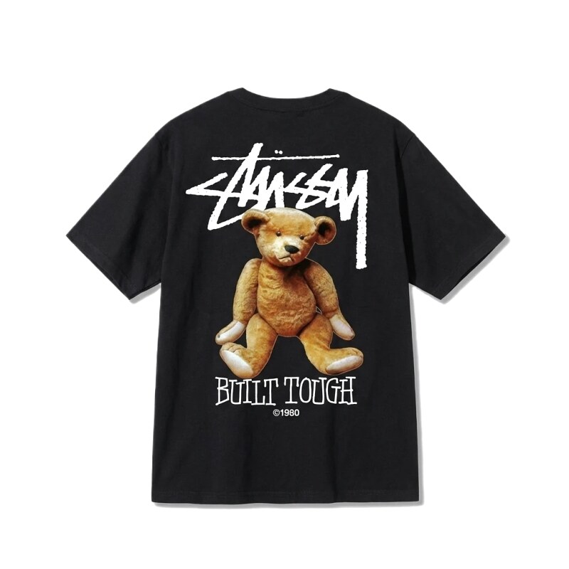 Stussy Bear Street Cool Style Black T-shirt