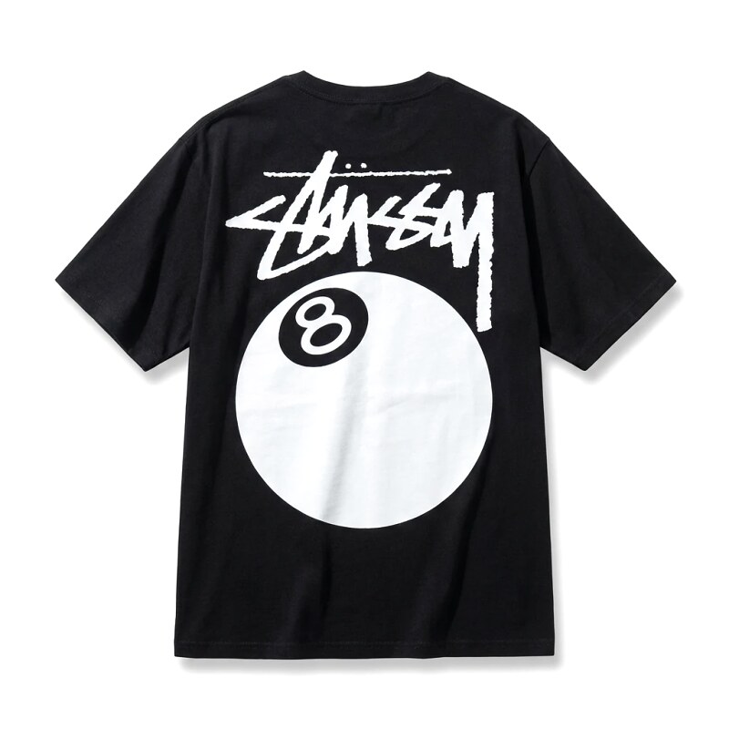 Stussy billiards-style black T-shirt