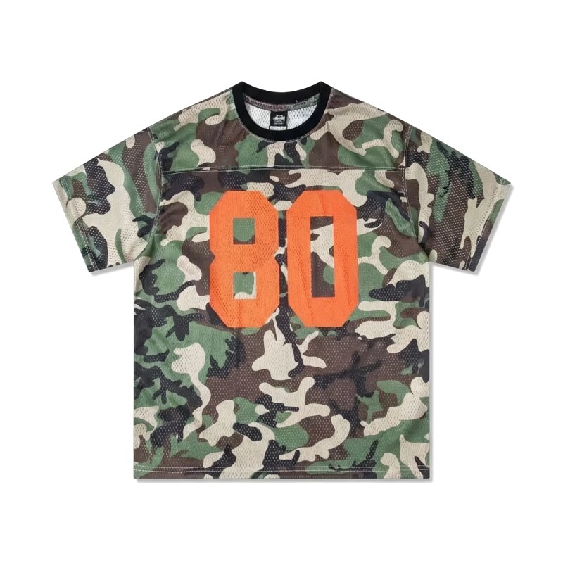 Stussy camouflage-style short-sleeve with the number 80