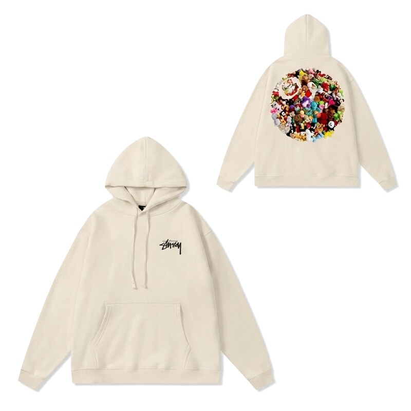 Stussy cartoon - printed trendy brand hoodie