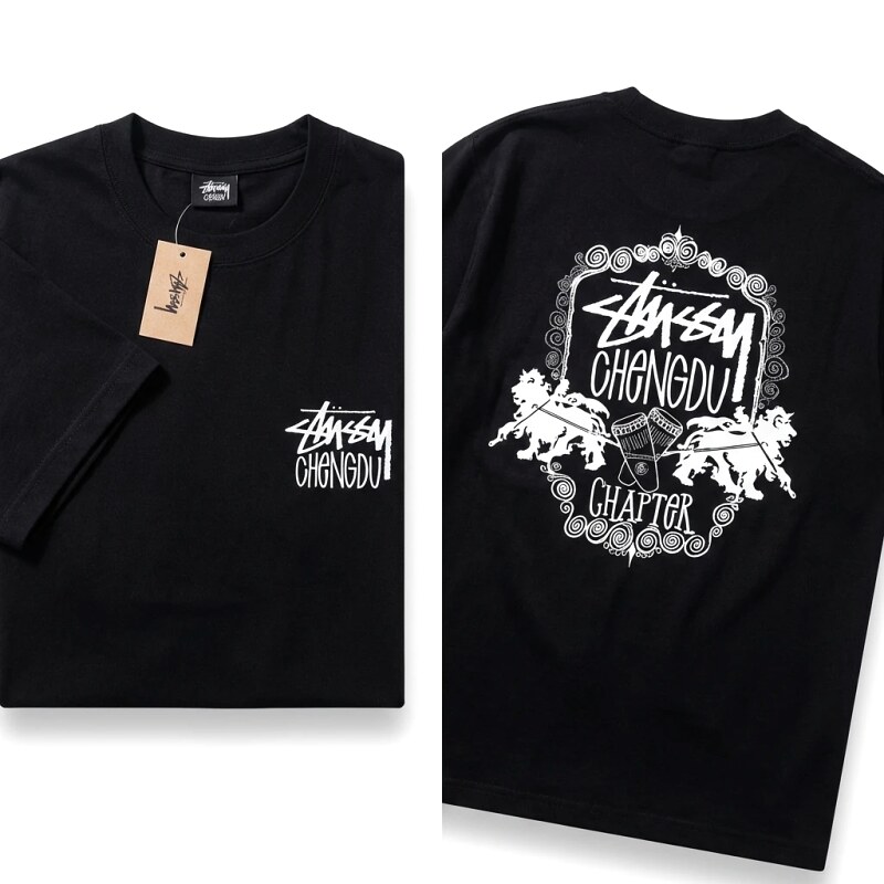 Stussy Chengdu Series Simple Black T-shirt