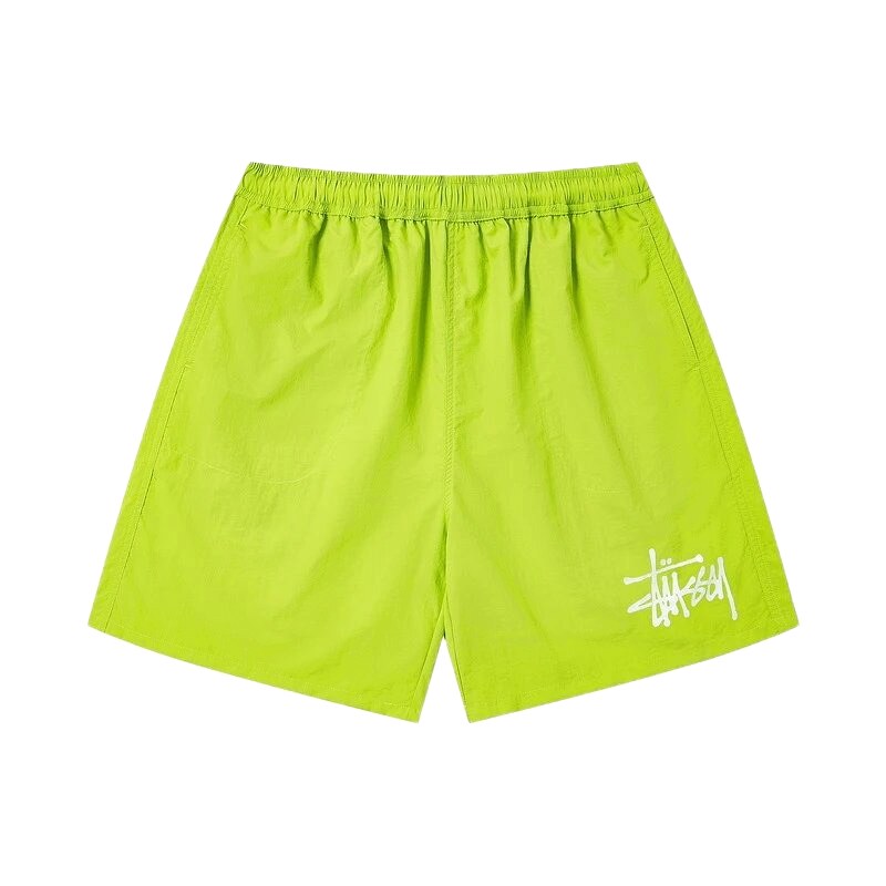 Stussy Classic Logo Street Style Fluorescent Green Shorts