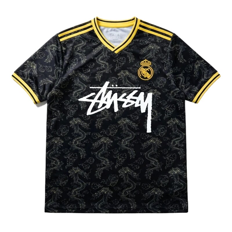 Stussy co-branded style black jersey