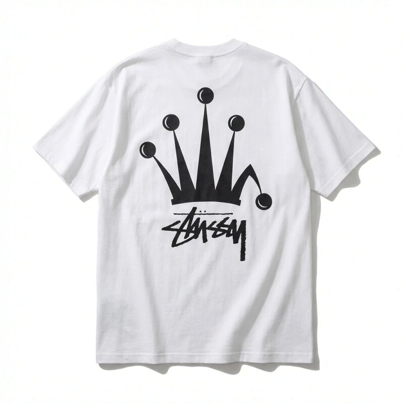 Stussy Crown Trendy and Cool Style White T-shirt
