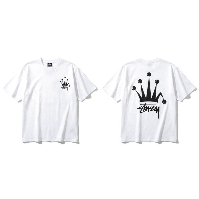 Stussy Crown Trendy Brand White T-shirt