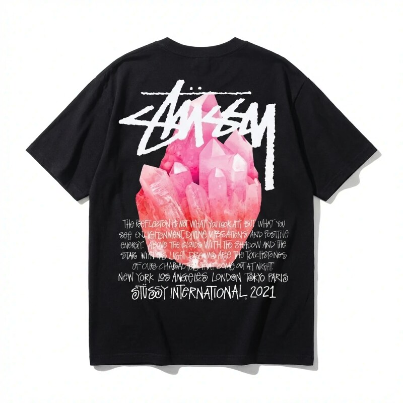 Stussy Crystal Print Style Black T-shirt