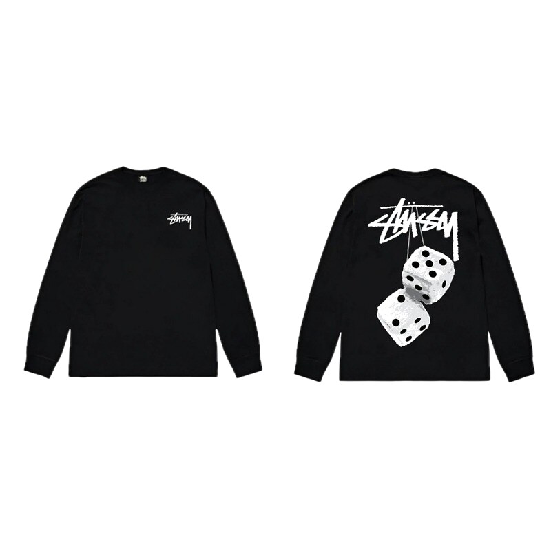 Stussy dice print style black long-sleeve