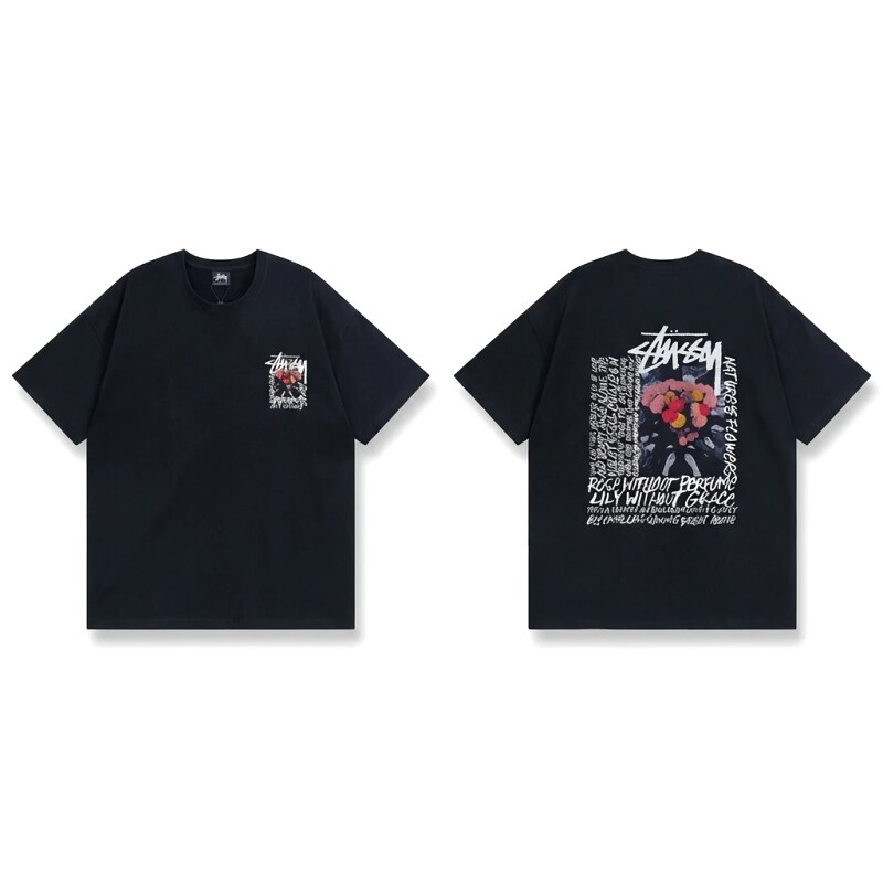 Stussy Floral Style Black T-shirt