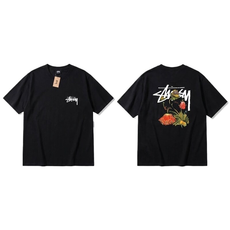 Stussy Floral Style Black T-shirt