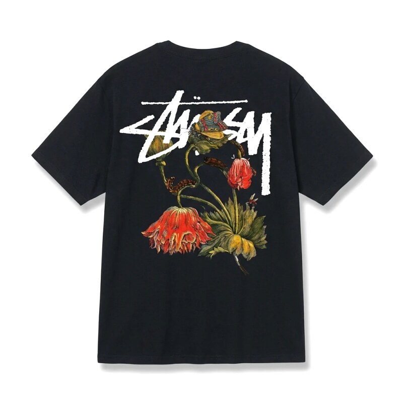 Stussy Floral Style Black T-shirt