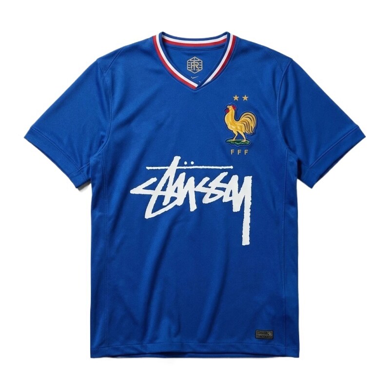 Stussy France National Team Co-branded Blue T-shirt