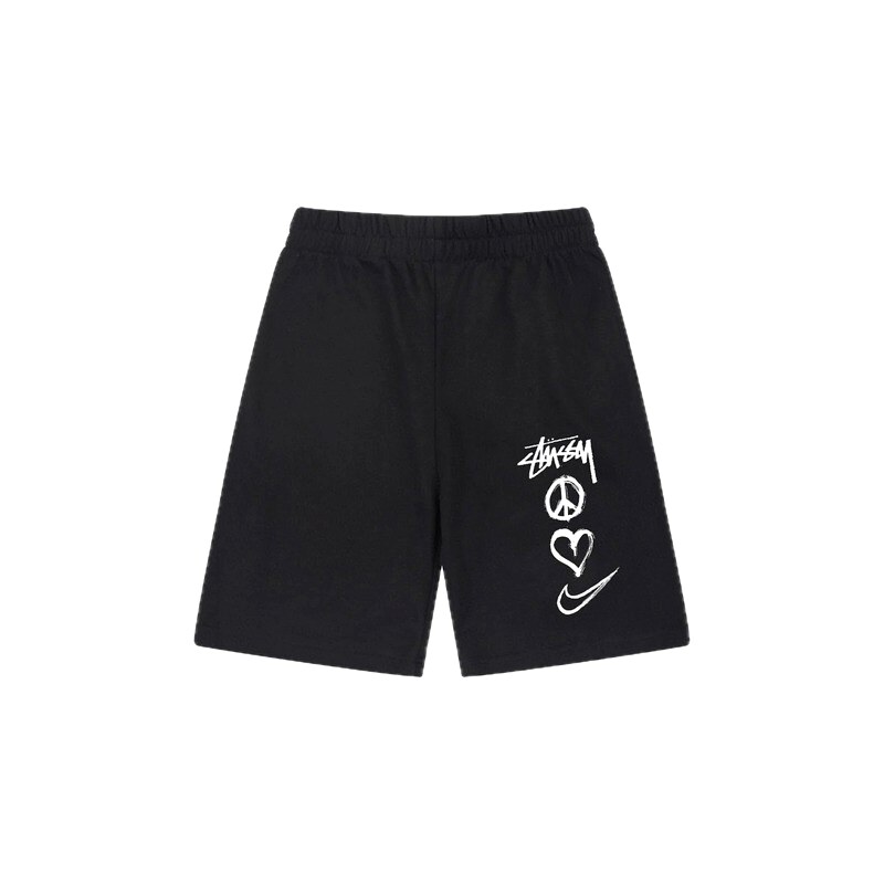 Stussy graffiti-style black shorts