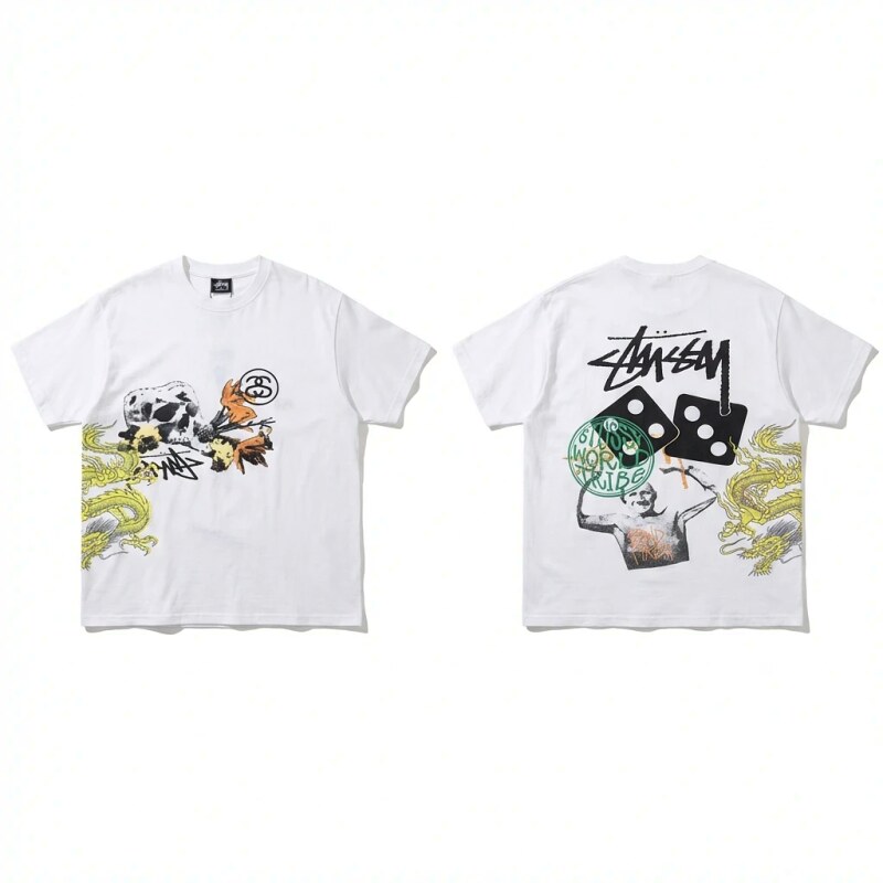 Stussy graffiti-style white T-shirt