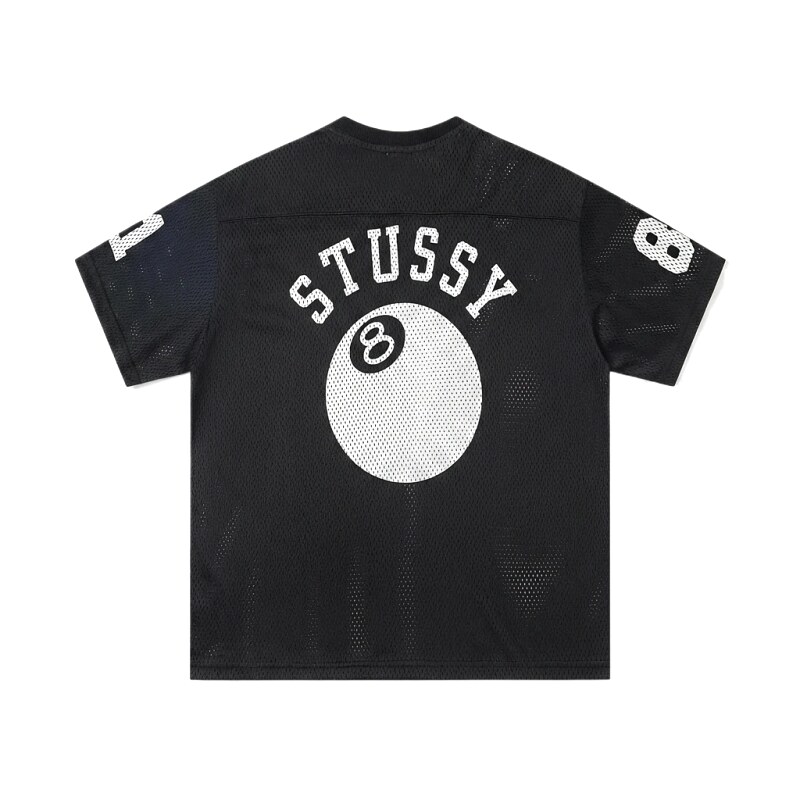Stussy No.8 Ball Retro Style Black T-shirt
