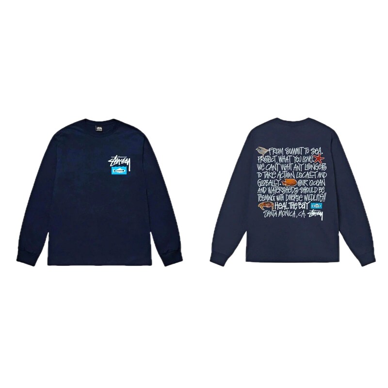 Stussy Ocean Protection Style Dark Blue Long-sleeve