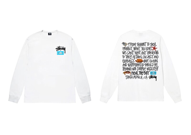 Stussy Ocean Style White Long-sleeve Shirt