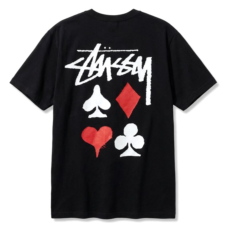 Stussy playing card style black T-shirt