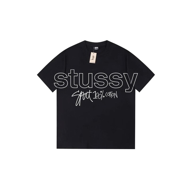 Stussy Premium Style Graphic T-shirt Black White Stussy for Resort Outfits