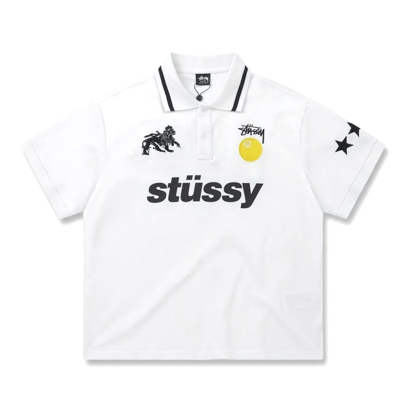 Stussy printed casual white shirt
