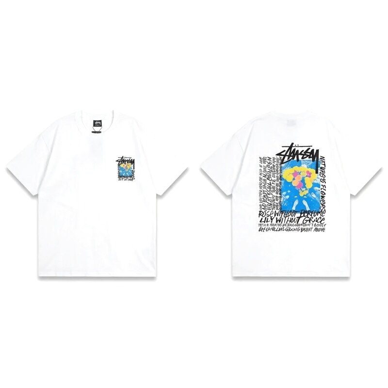 Stussy Printed Trendy White T-shirt