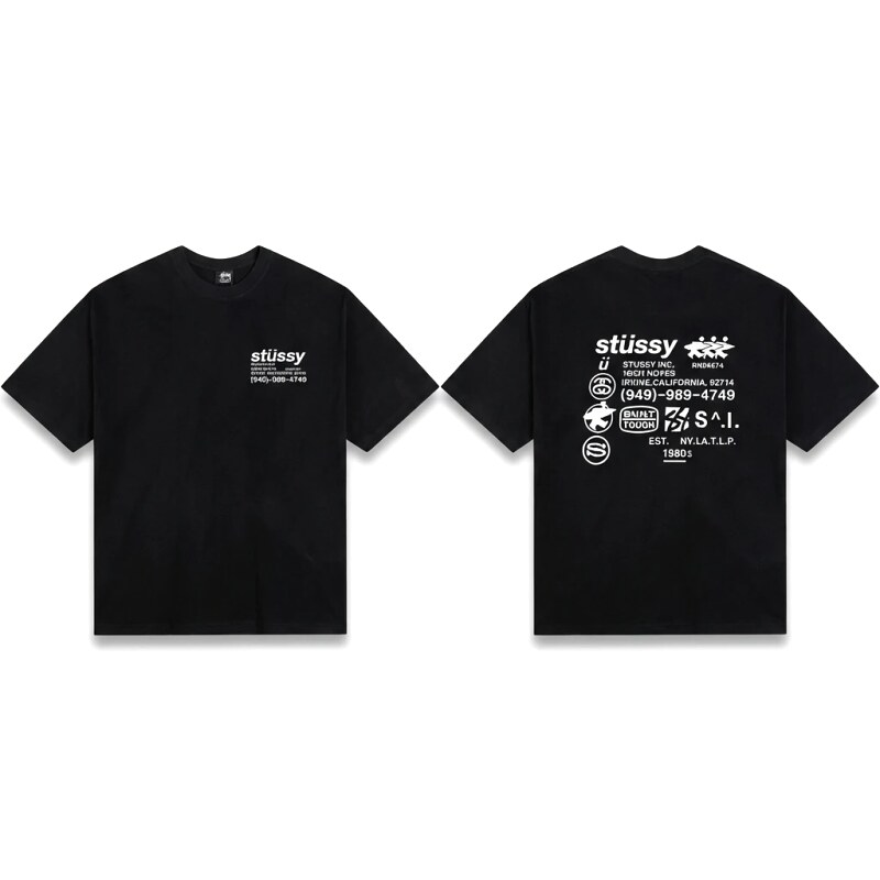 Stussy retro-style black T-shirt