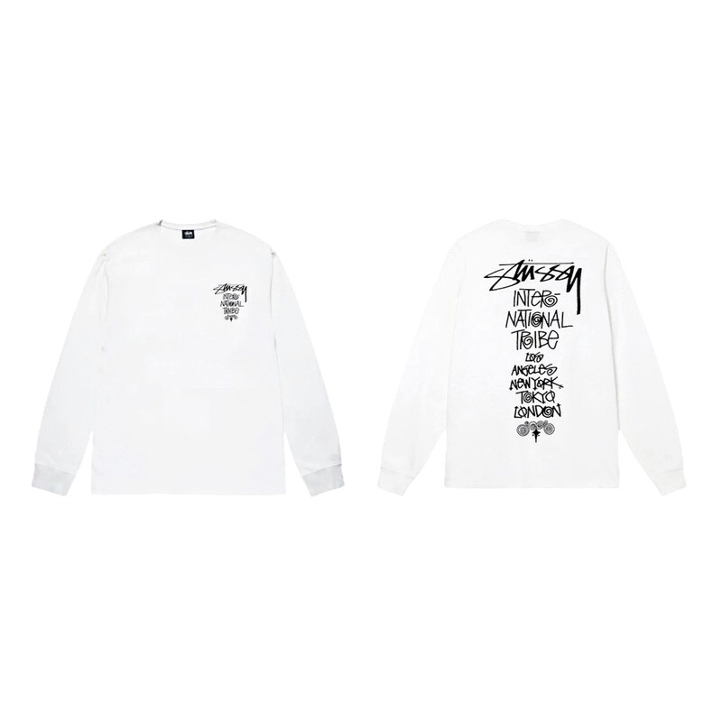 Stussy retro-style white long-sleeved shirt