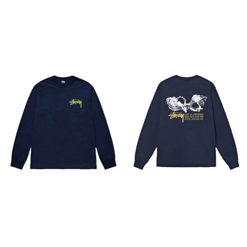 Stussy Skull Print Dark Style Long-sleeve