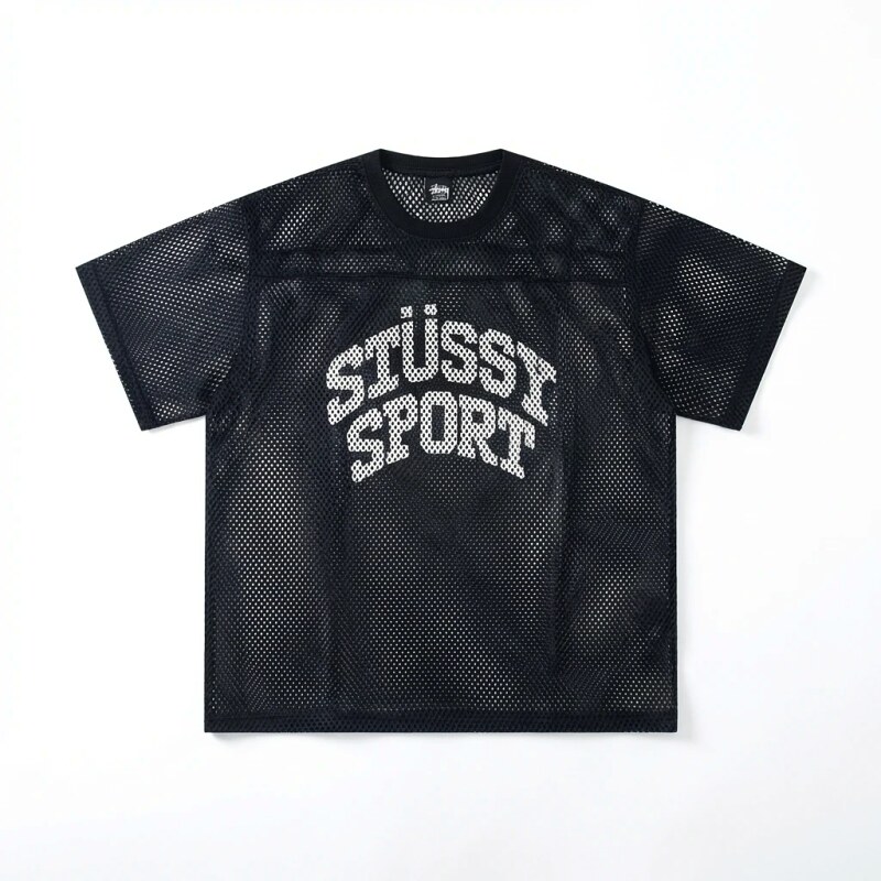 Stussy Sporty Black Mesh Shirt