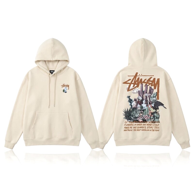 Stussy trendy and cool beige hoodie