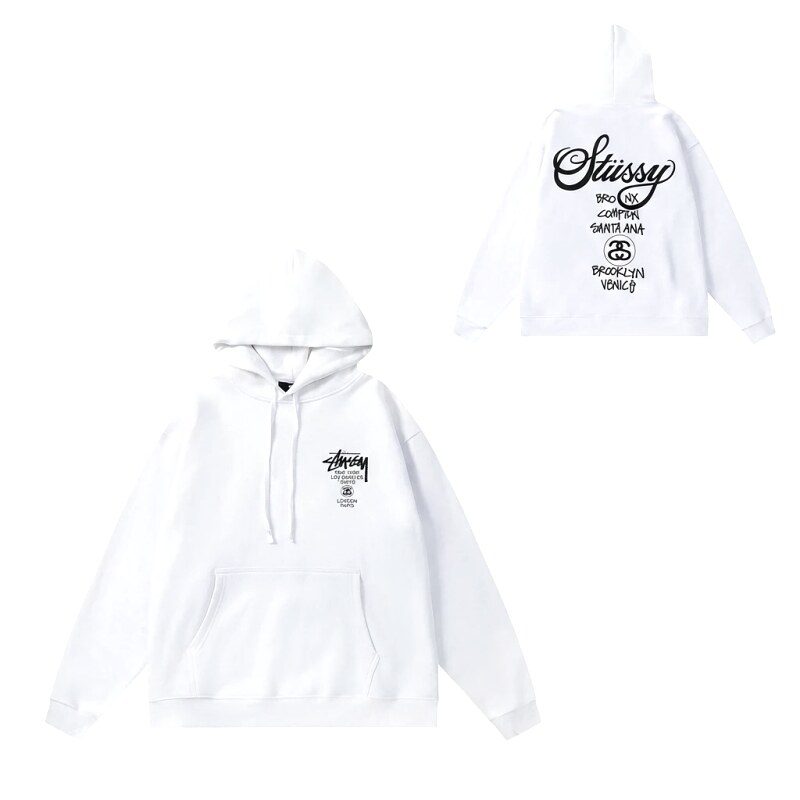 Stussy trendy and cool style white hoodie
