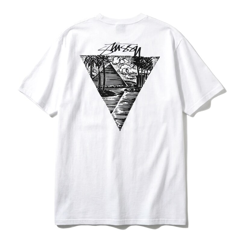 Stussy triangle print white T-shirt