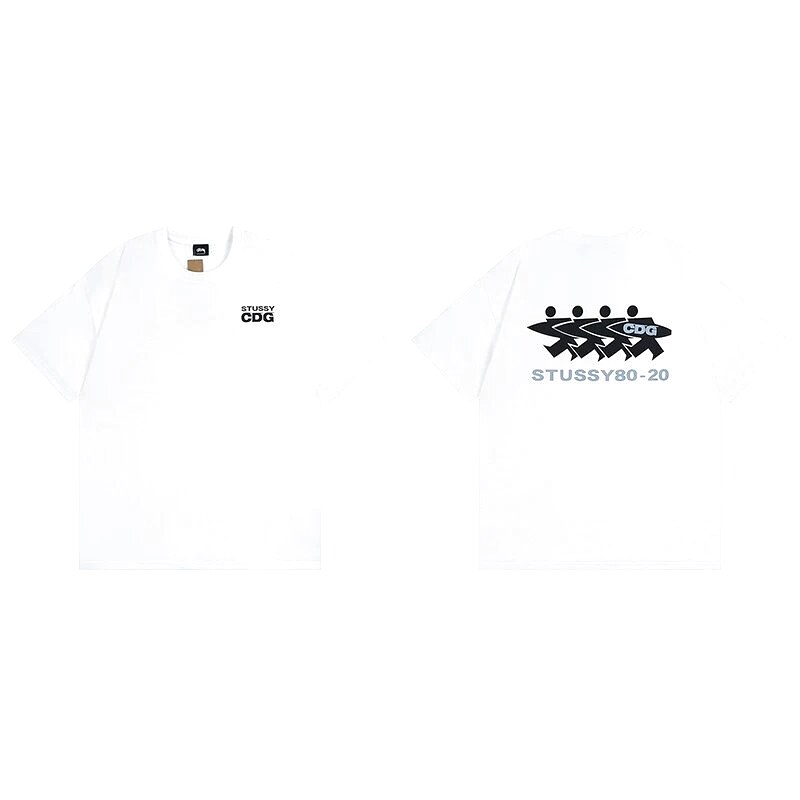 Stussy White Spider Graphic T-Shirt Clean Colorway Logo