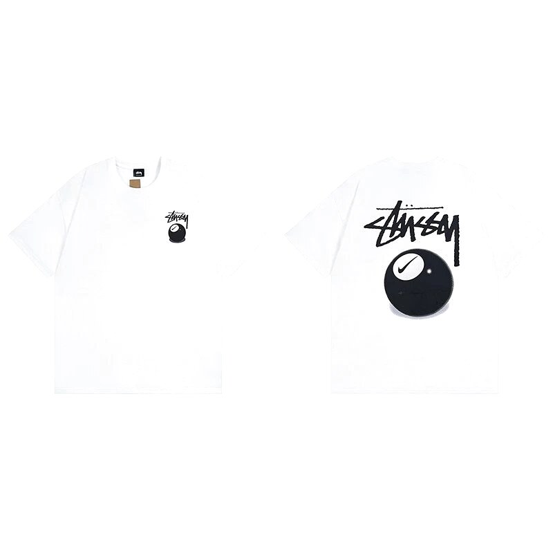 Stussy White Spider Graphic T-Shirt Statement Graphic Logo
