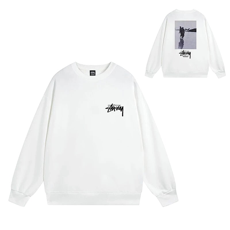 Stussy White Style 537 Graphic SweatShirt Warm Weather