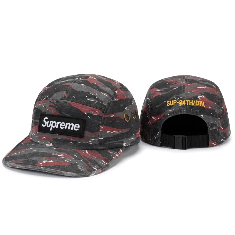 Supreme camouflage style red and black hat