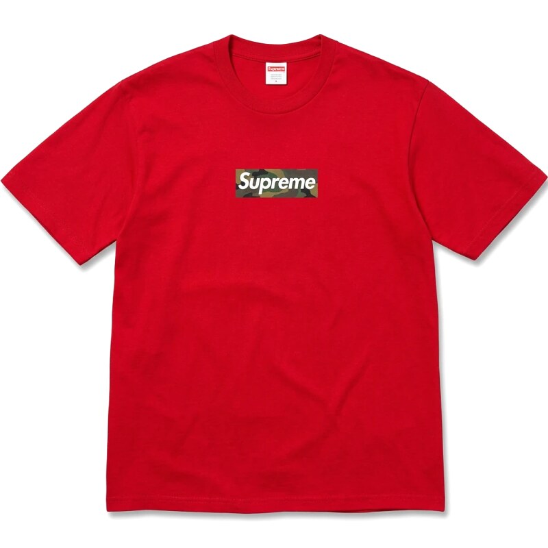 Supreme camouflage-style red T-shirt